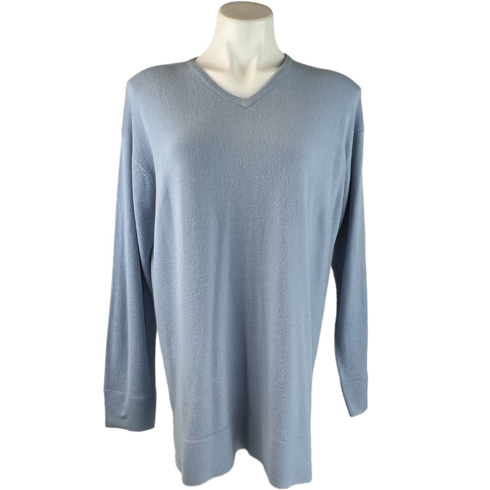 New Cousin Johnny Soft V-neck Sweater L Blue Vintage 90’s